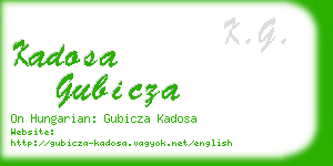 kadosa gubicza business card